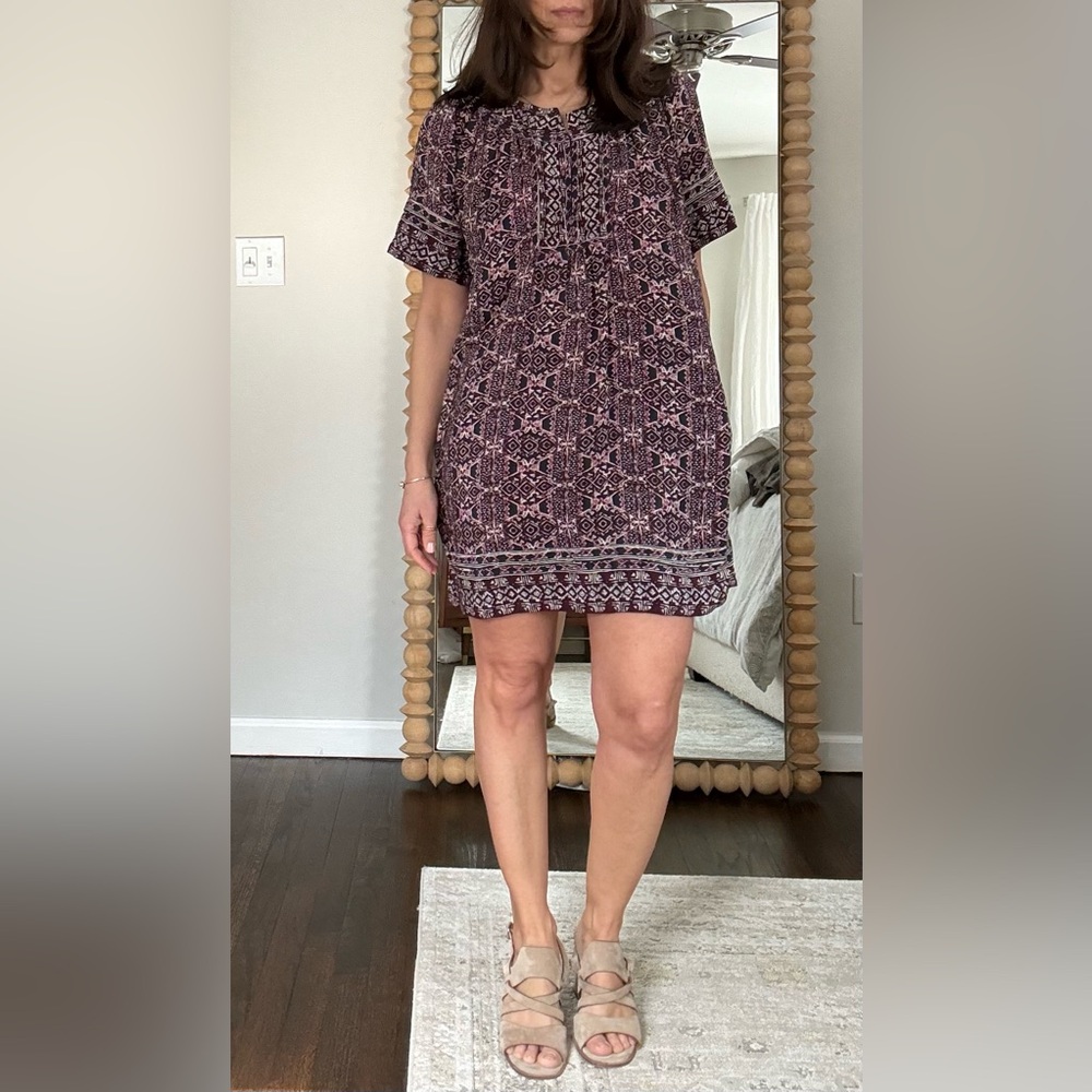 Calypso St Barth Silk Purple Boho Mini Dress